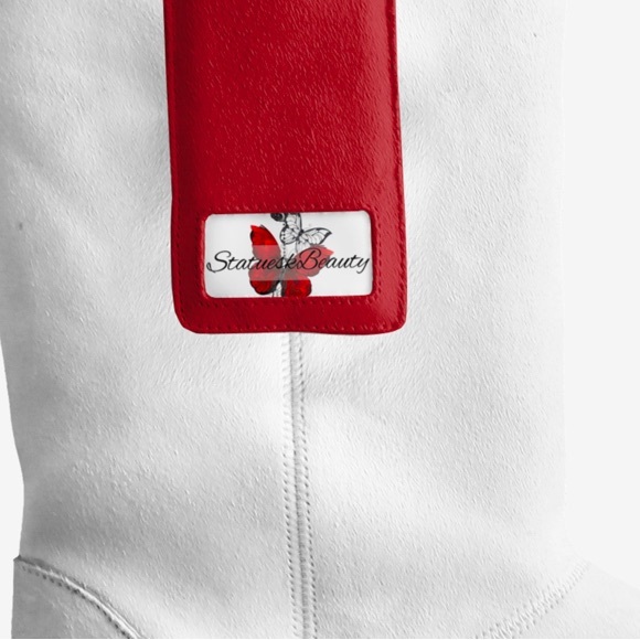 Red & White Suede Winter Boots – Stylish, Cozy, & Perfect for Any Occasion! - Picture 7 of 8